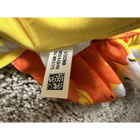 Aerie Cut Out One Piece Swimsuit M Yellow Floral Monokini Halter NWT - Picture 9 of 10